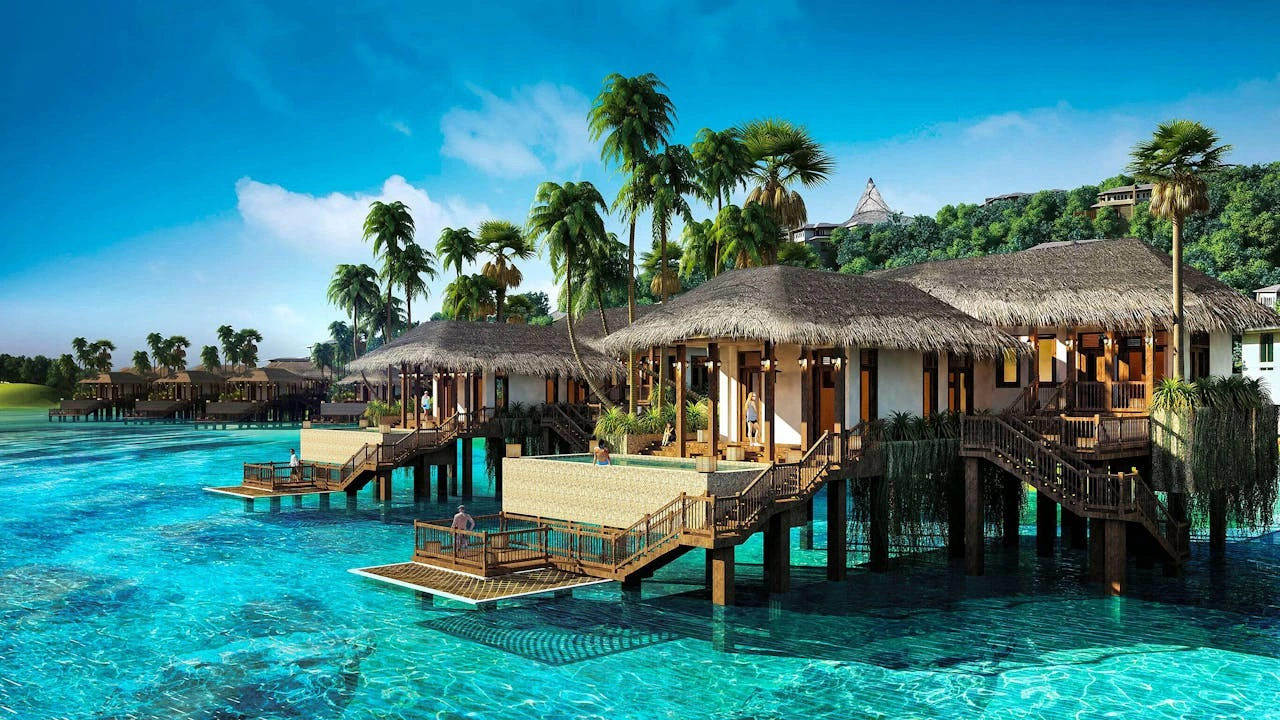 Soneva Jani overwater villa with retractable roof and lagoon view