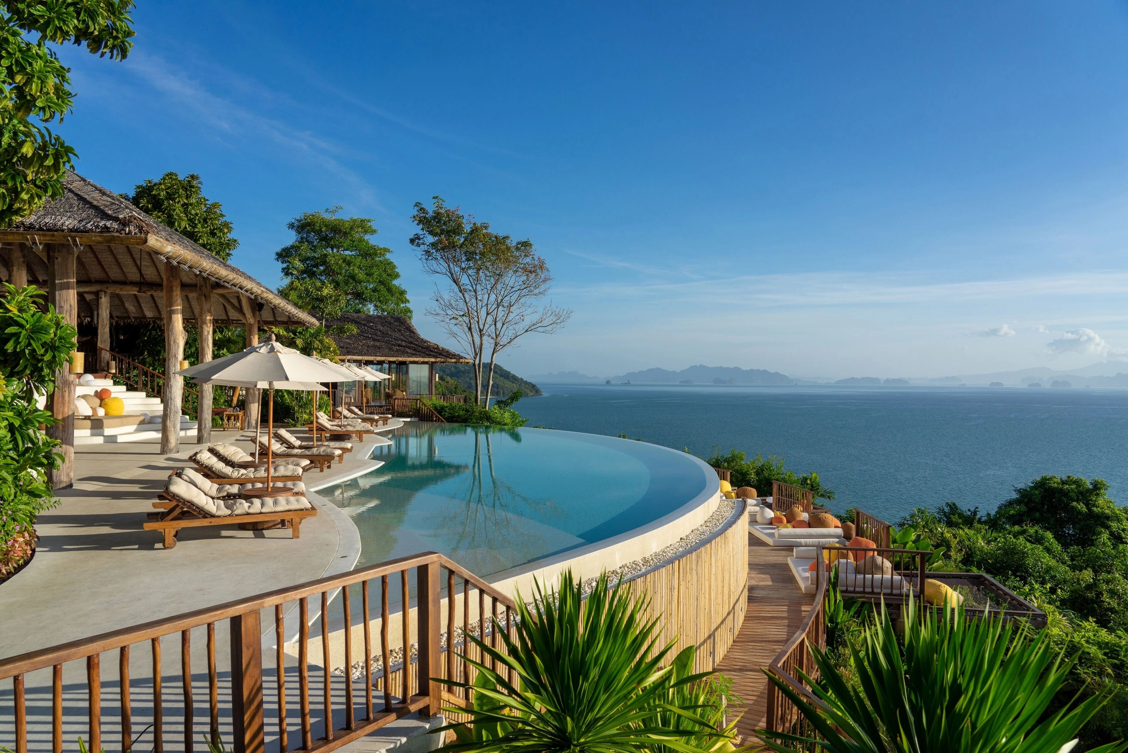 Infinity-edge private pools with Phang Nga Bay views